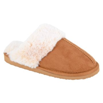 Sleepers JEANIE LS175TS Tan Faux Fur Cuff Mule Slipper