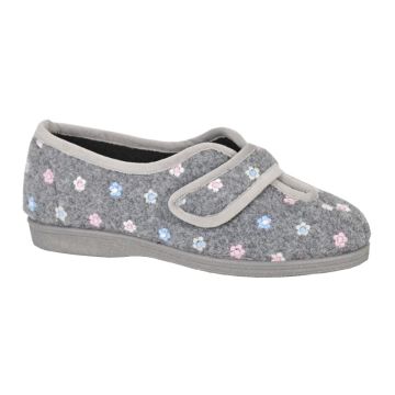 Sleepers MATILDA LS182F Grey V Cut Touch Fastening Slipper