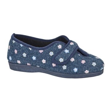 Sleepers MATILDA LS182NC Navy V Cut Touch Fastening Slipper