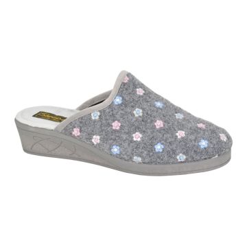 Sleepers JOSEPHINE LS183F Grey Wedge Slip-on Mule Slipper