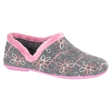 SLEEPERS LS193F Flower Stitch V Sided Cuff Slipper