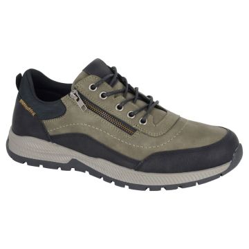 SCIMITAR M 073E Olive Synthetic Nubuck/Black PU Zip/Lace Leisure Shoe