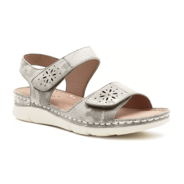 Dr Keller Marie Women's Beige Metalic Summer Cushioned Touch Fasten Sandals