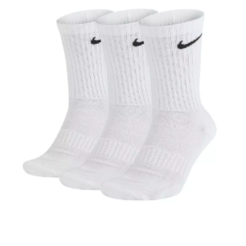 Nike Everyday 3 Pairs White Cushioned Crew Cotton Sports Training Socks