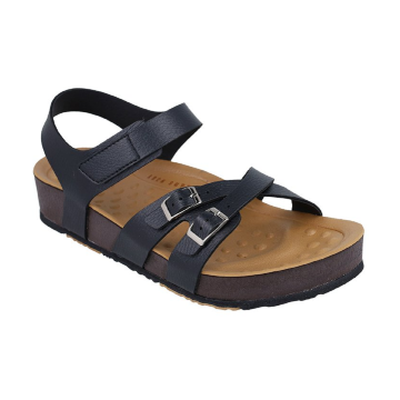 Aerosoft SU6244 Ladies Black Twin Buckle Comfort Lightweight Casual Sandals