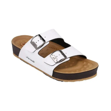Aerosoft SU6245 Unisex White Twin Buckle Comfort Lightweight Casual Flip Flop Sandals