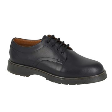 Grafters M181A Black Buff Waxy Leather 4 Eyelet Uniform Shoe