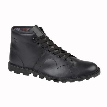 Grafters Original Retro Unisex Black Leather Monkey Boots