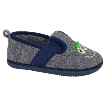 Sleepers CS281F YETI Grey Elasticated Smiley Monster Slippers