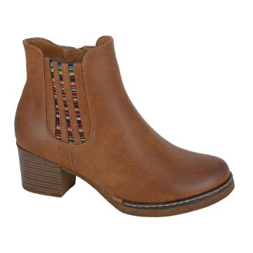 Cipriata ANNELLA L591B Tan PU Inside Zip Gusset Ankle Boot