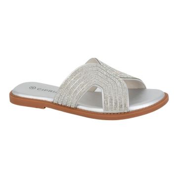 Cipriata CELINA L655FS Silver Jewelled Mule Sandal