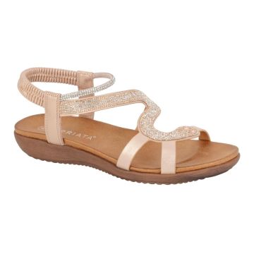 Cipriata SERPENT L656BG Rose Gold Elasticated Sling Back Jewelled Sandal