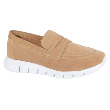 Cipriata Felisa L690TS Taupe Leather Suede Slip On Trainer Shoe