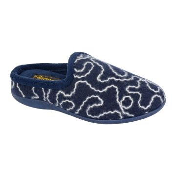 Sleepers TAMMY Navy Knitted Textile Mule Slipper