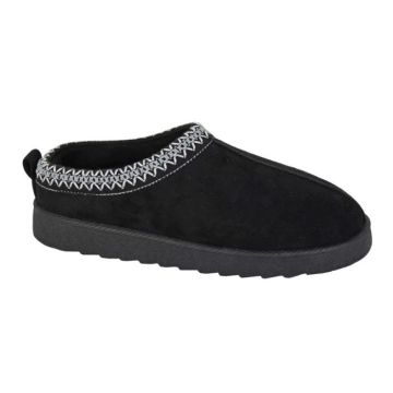 Embroidered Cuff Mule Slipper Black 4 5050703665476