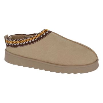 Cipriata DANA LS184BES Beige Microsuede Embroidered Cuff Mule Slipper
