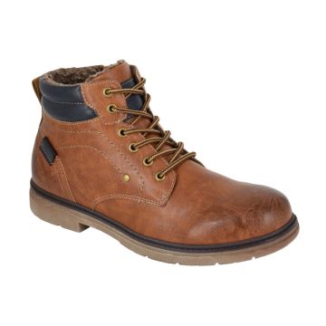 Route 21 Tan Pu 6 Eye Padded Ankle Boot with Thermal Lining 