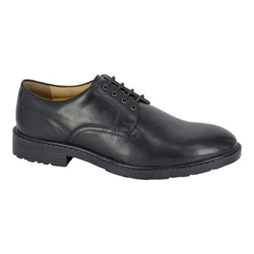 Tredflex TF7692A Plain Gibson Black Crust Leather Shoes
